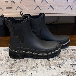 Hunter Black Chelsea Rain Booties